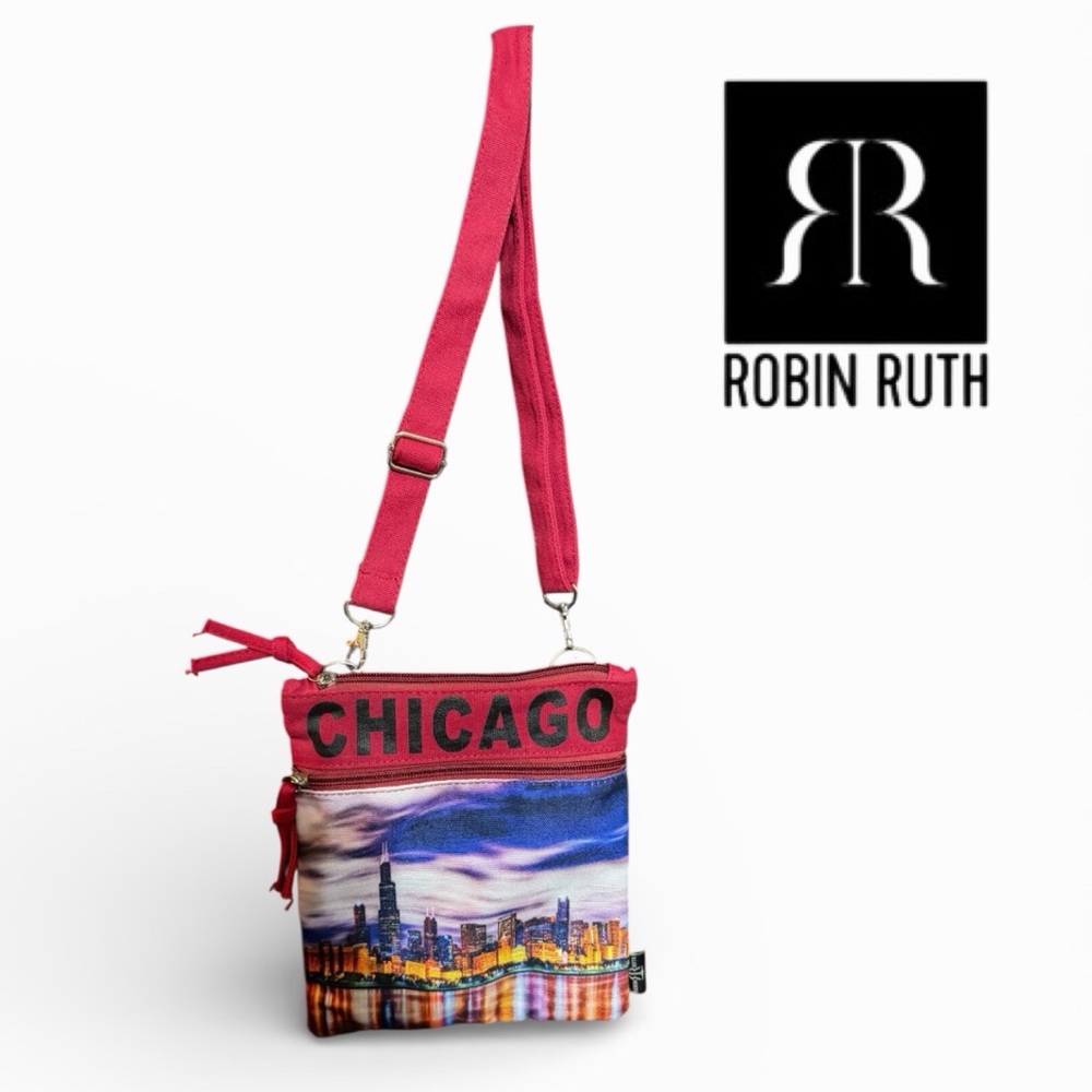 ROBIN RUTH Chicago Skyline Crossbody Bag Adjustable Strap, NWOT